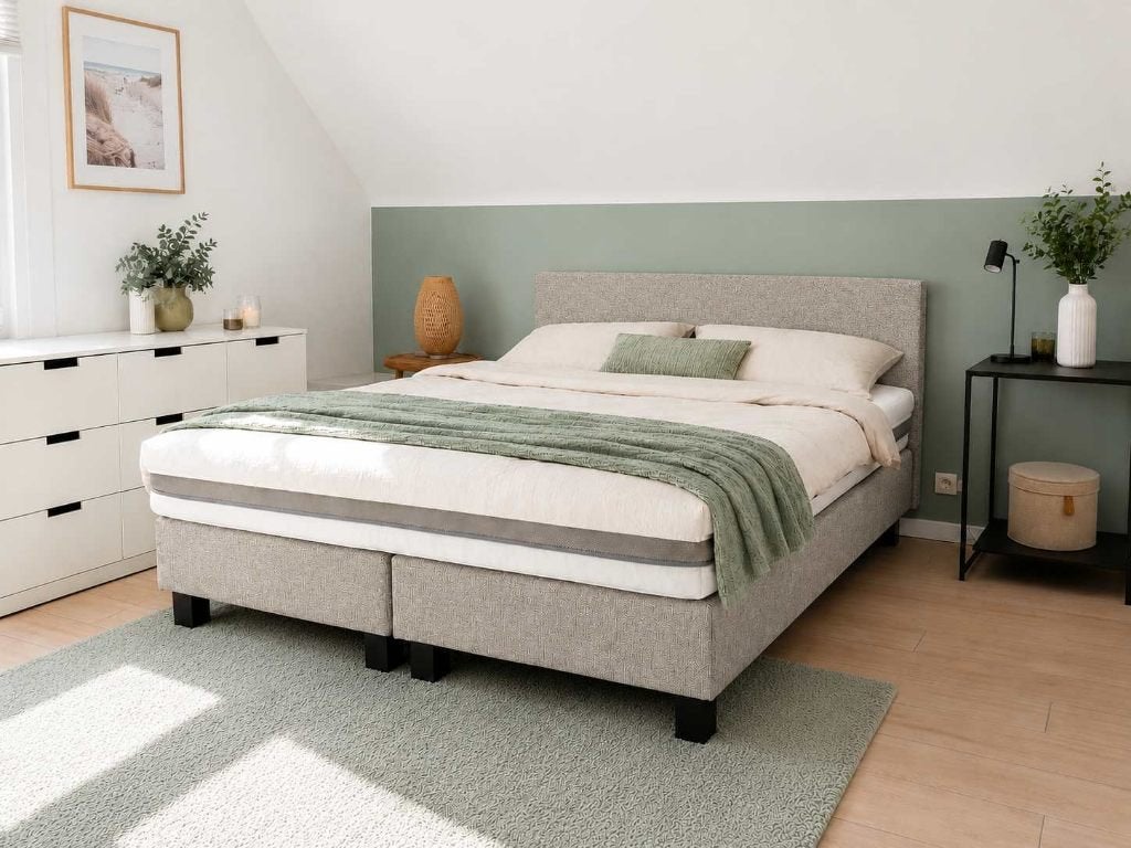 Duvano Boxspring 160x200 + 28cm Matras | Nieuw €1299, Ophalen, 200 cm, Grijs, 160 cm