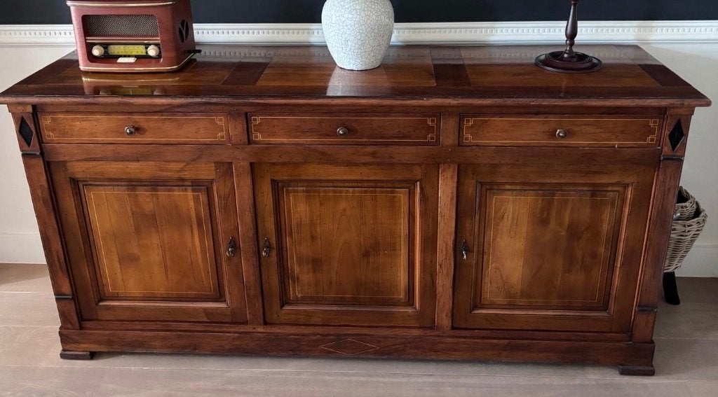 Commode française exclusive Richelieu Art & Meubles, Avec tablette(s), Antiek / Vintage, Cerisier, 100 à 150 cm