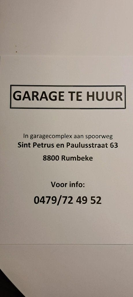 Garage te huur Roeselare