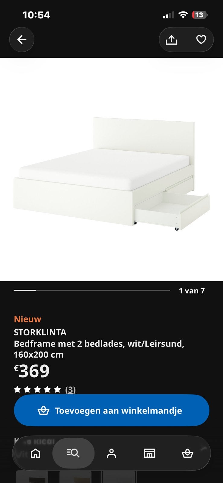Wit ikea bed, Maison & Meubles, Enlèvement, Comme neuf, Queen size, Blanc
