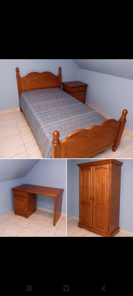 Chambre complète 1 personne ( lit + garde robe + bureau  ), Enlèvement
