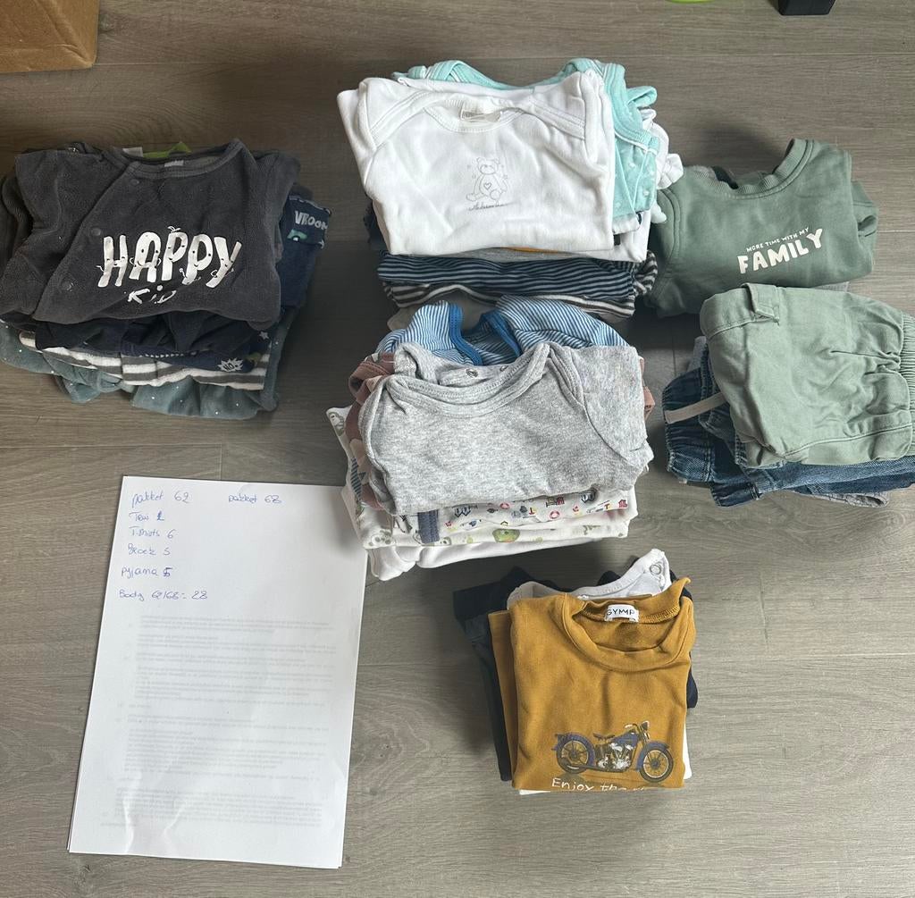 Pakket kleren jongen maat 62, Enlèvement, Comme neuf, Taille 62