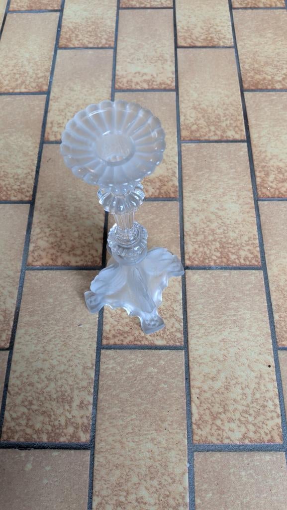 Glazen kandelaar Val Saint Lambert 27cm, Antiek en Kunst, Ophalen of Verzenden