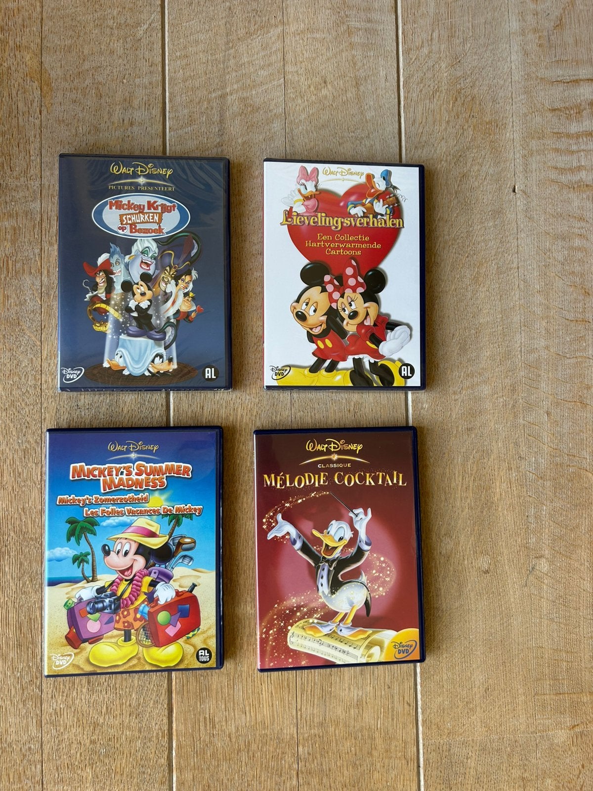 4 DVD de Walt Disney : Muckey et Donald, CD & DVD, Enlèvement ou Envoi, Dessin animé, Tous les âges, Néerlandais