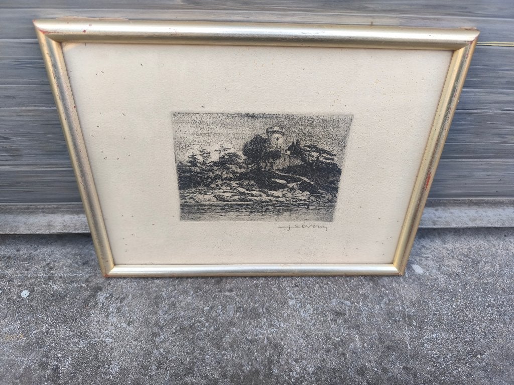Gravure signe juliaan severin, Ophalen of Verzenden, Gravure