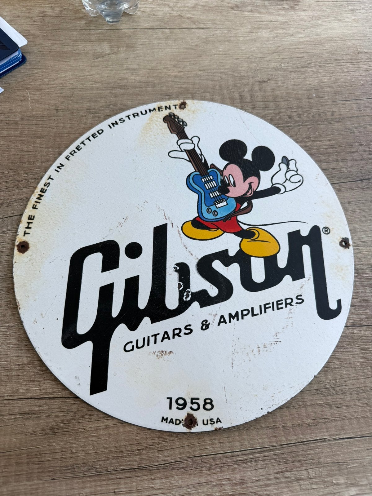 Gibson Emaille reklame bord ( eerder jaren ‘70 ), Enlèvement, Utilisé