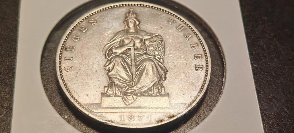 Germany, "Siegestaler" Thaler 1871Prussian,Zilver, Postzegels en Munten, Munten | Europa | Niet-Euromunten, Ophalen of Verzenden