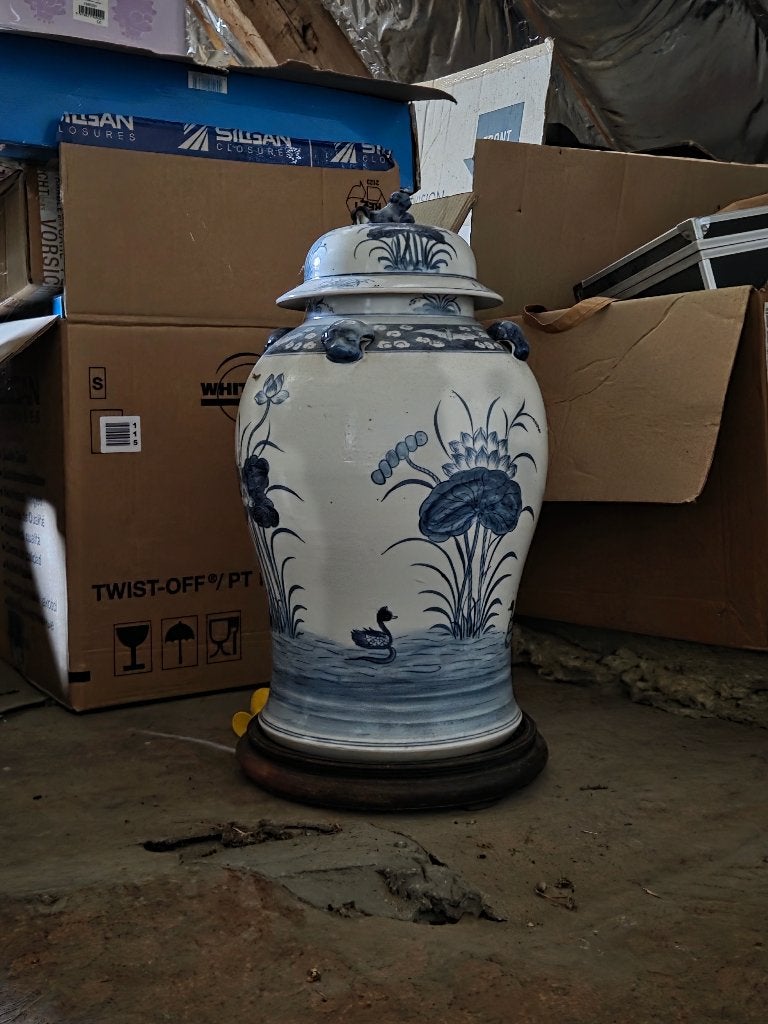 Chinees  vaas, Ophalen, Zo goed als nieuw, Steen/keramiek