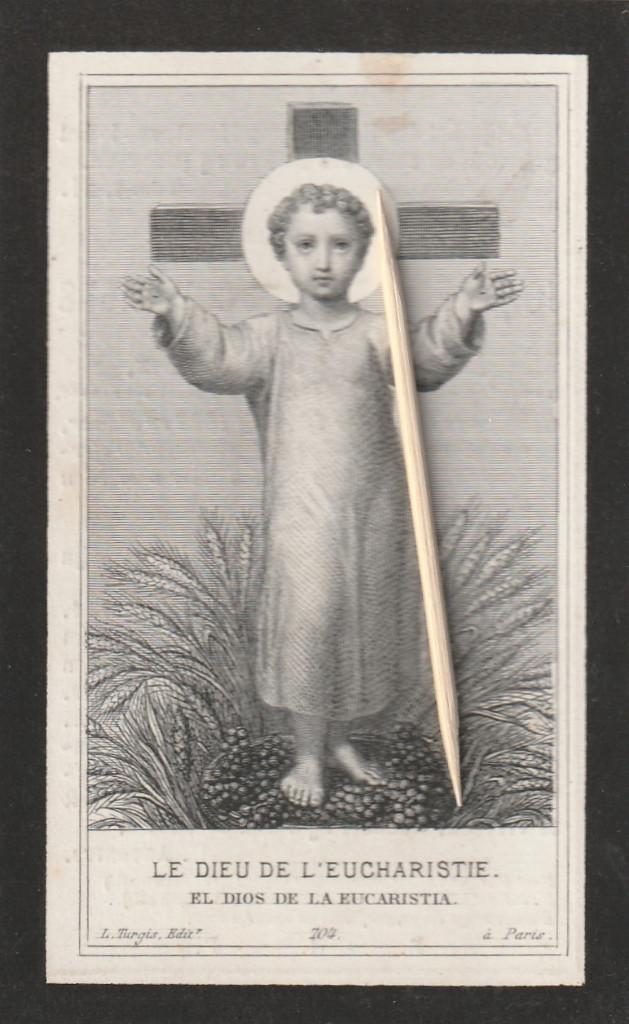 Carte de prière jaune, Envoi, Image pieuse
