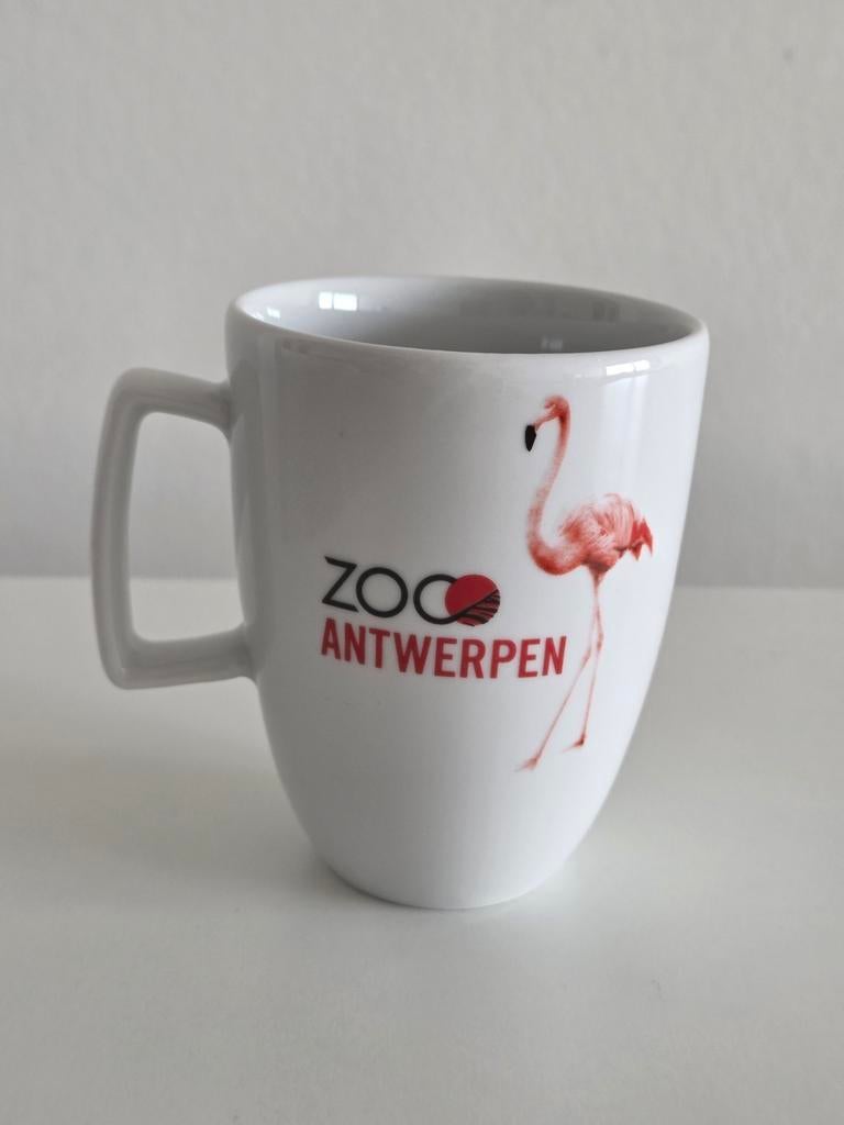 6x Zoo Antwerpen flamingo koffie mokken / tassen / bekers, Ophalen of Verzenden, Zo goed als nieuw, Porselein, Kop(pen) en/of Schotel(s)