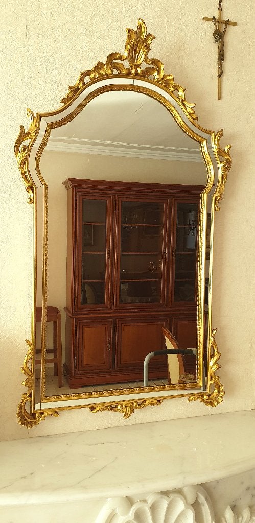 Vintage Deknudt Kuifspiegel – Barok / Lodewijk XV Stijl, Antiek en Kunst, Ophalen, Rechthoekig, 50 tot 100 cm, 100 tot 150 cm