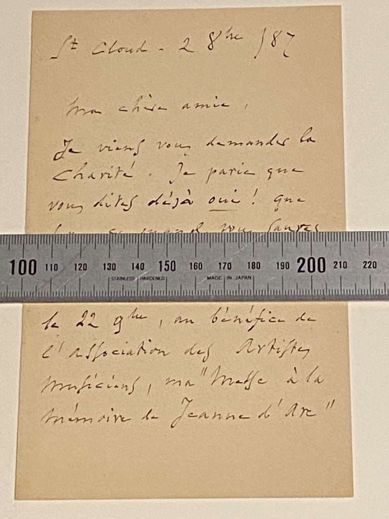 Charles GOUNOD lettre brief 2 ff. 1887, Enlèvement ou Envoi