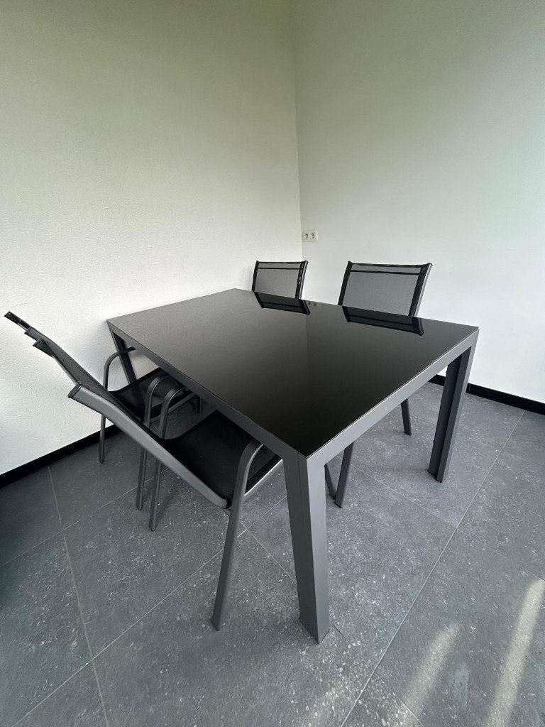 Terras tafel, Ophalen, 6 zitplaatsen, Bijzettafel, Aluminium