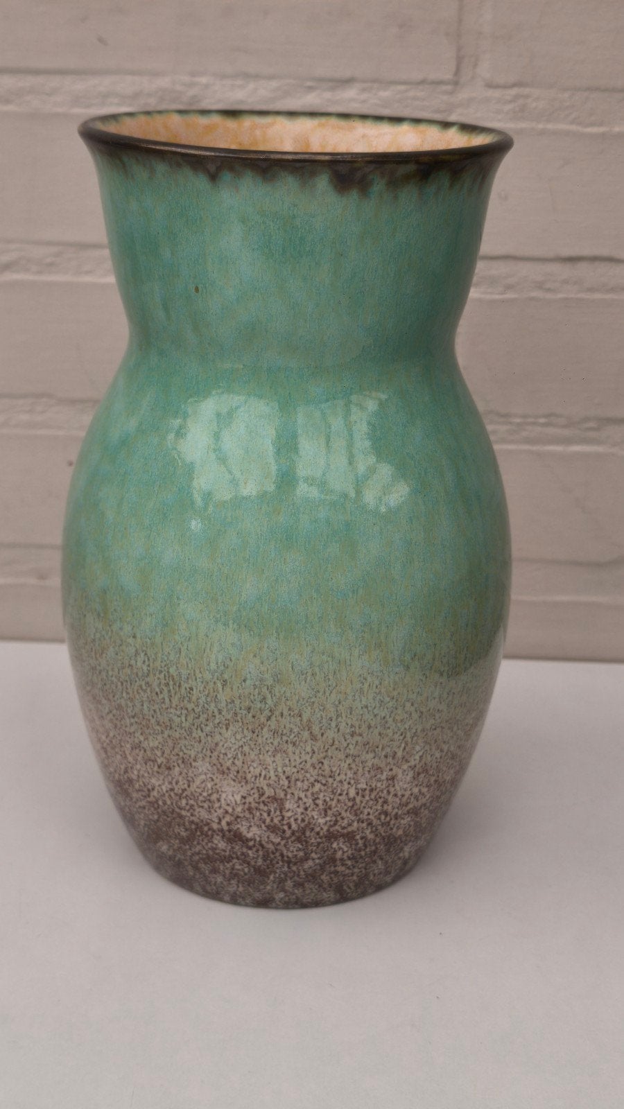 Prachtige Vintage Gouds Plateel Vaas, Antiek en Kunst, Ophalen of Verzenden