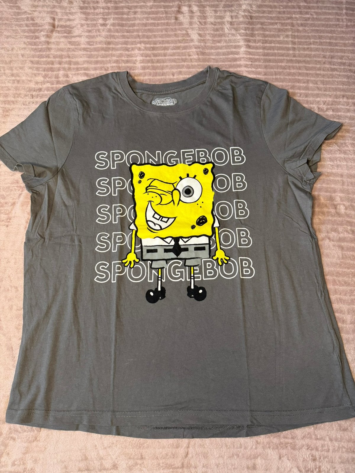 T-shirt Gris Bob l'éponge (SpongeBob) - Taille L (42/44), Envoi, Jaune