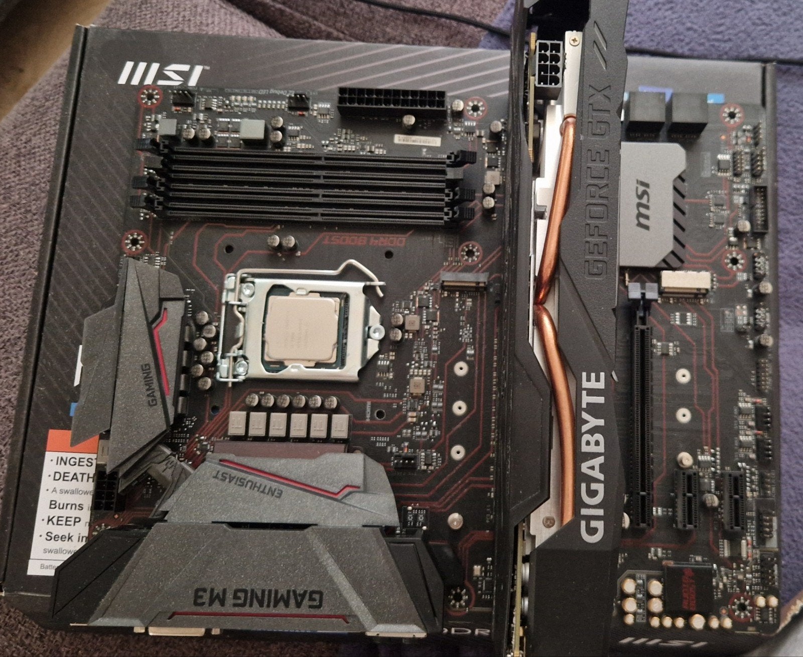 MSI B250 Gaming M3 + i5-7500 + Gigabyte GTX 1660, Informatique & Logiciels, Cartes mères, Enlèvement ou Envoi, Intel