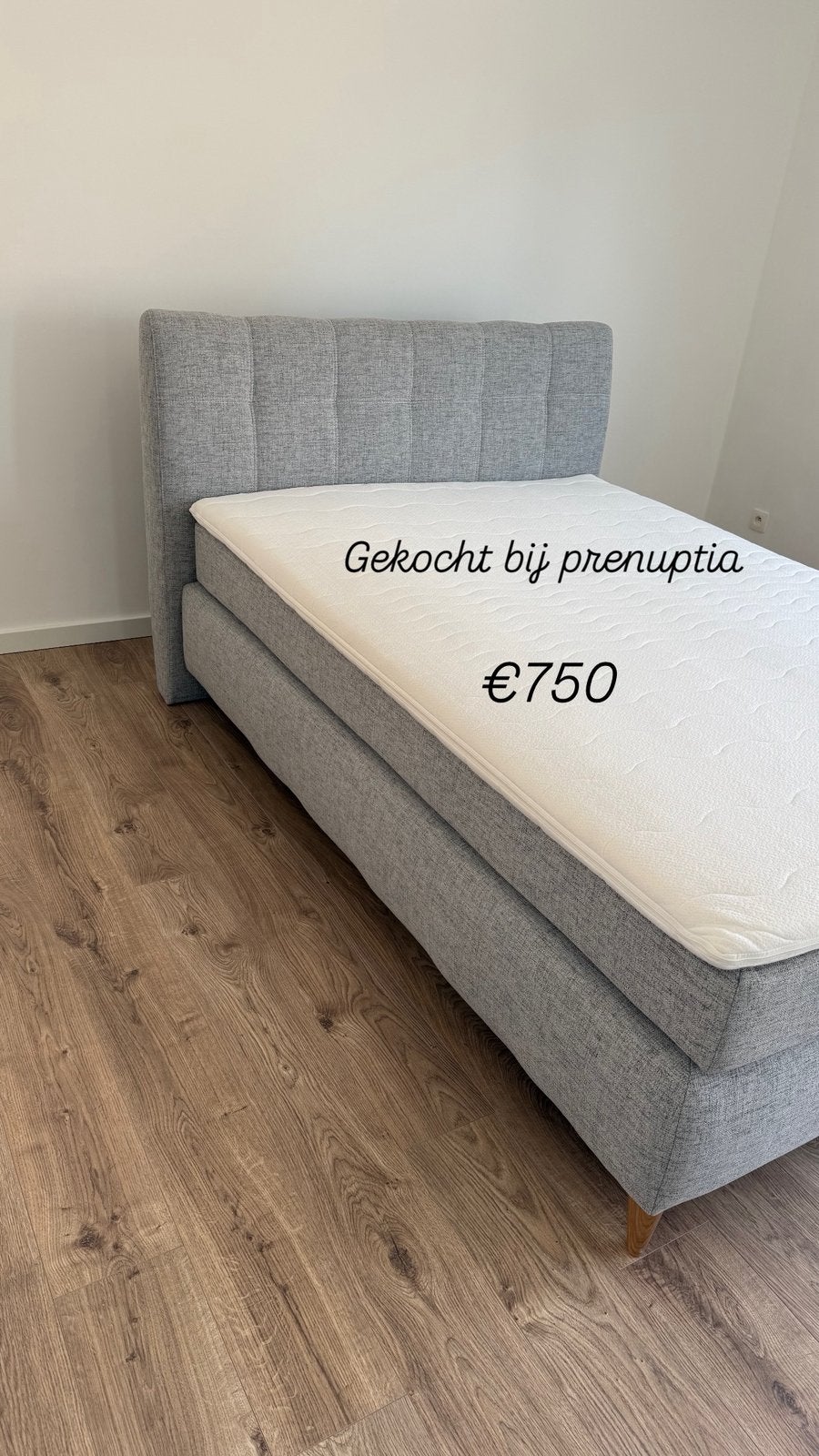 Boxspring, Maison & Meubles, Chambre à coucher | Lits boxsprings, Gris, Enlèvement, 200 cm, Deux personnes