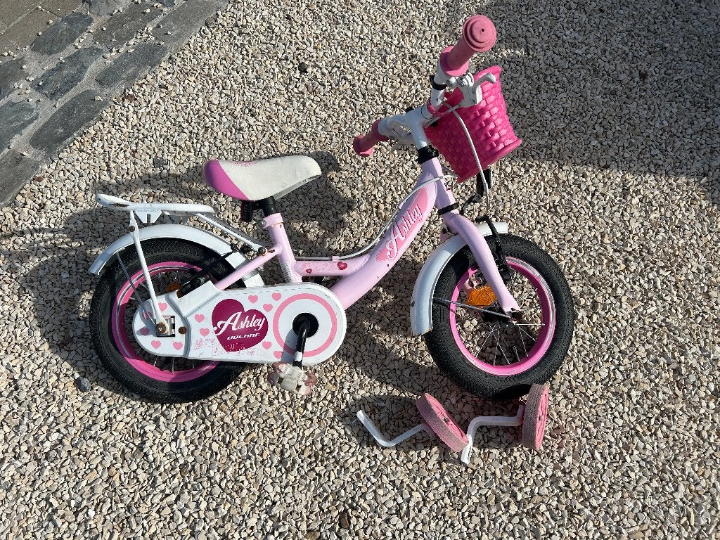 Volare Ashley kinderfiets – 12 inch, Ophalen, Zijwieltjes, Gebruikt, Velgrem