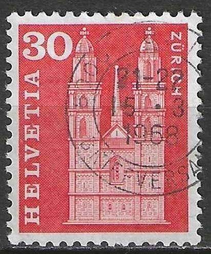 Suisse 1960-1963 - Yvert 648 - Cathédrale de Zurich (ST), Envoi, Affranchi