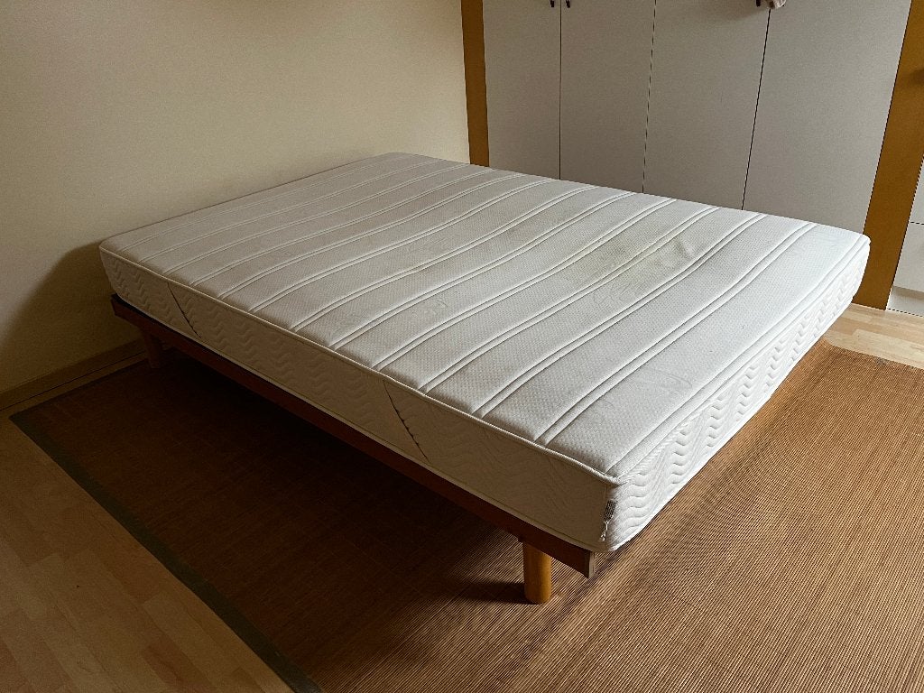 2 persoonsbed lattenbodem, Ophalen, Gebruikt, Tweepersoons, 140 cm