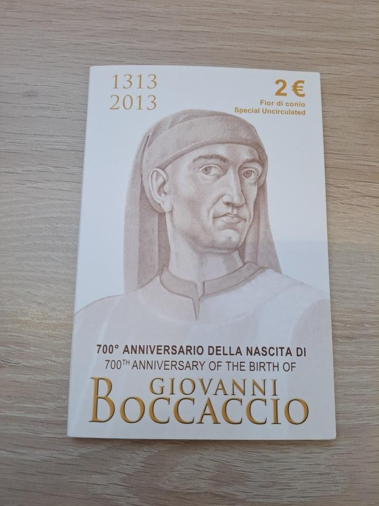 €2 munt ter ere van 700 ste verjaardag Giovanni Boccaccio, Enlèvement ou Envoi, Italie, 2 euros, Monnaie en vrac