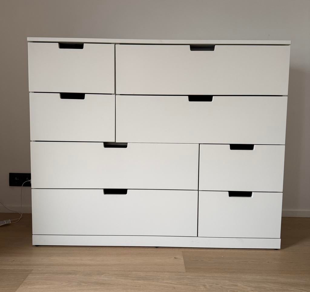 Ikea Nordli ladekast wit 8 lades, Ophalen, Overige materialen, 100 tot 150 cm, 5 laden of meer
