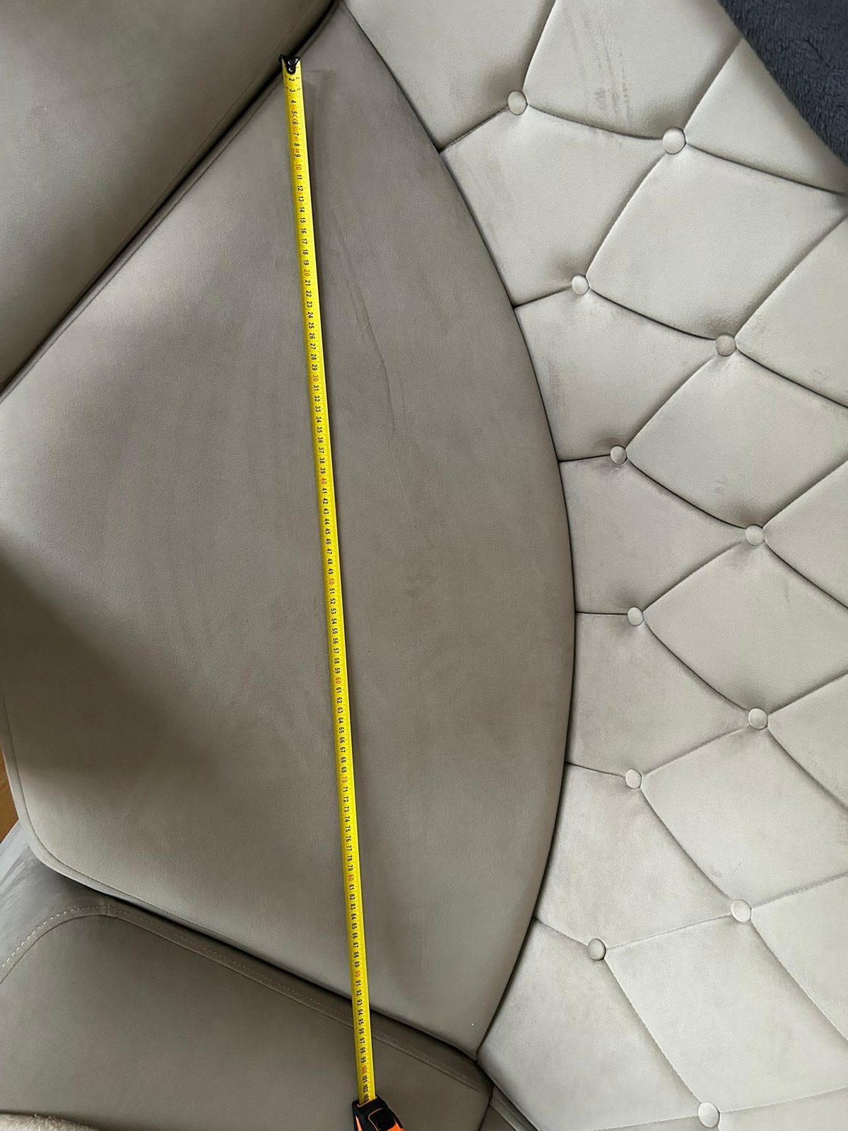 Grand canapé d’angle capitonné beige clair forme U, Maison & Meubles, Enlèvement, Comme neuf