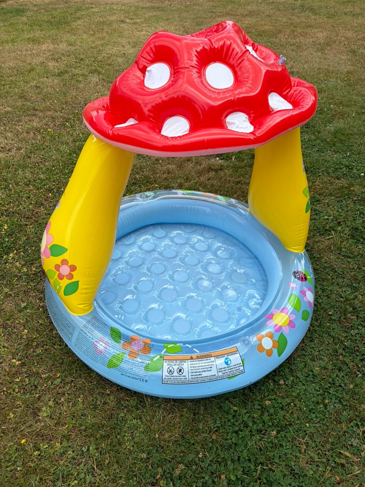 Opblaasbaar kinderbadje met zonnescherm/paddenstoel (Intex), Ophalen, Gebruikt, Minder dan 80 cm, Opblaaszwembad