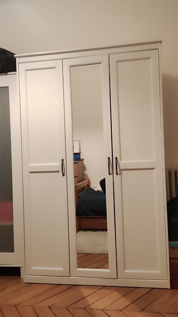 Armoire 3 Portes avec Miroir IKEA SONGESAND, Huis en Inrichting, Woonaccessoires | Spiegels, Zo goed als nieuw, 100 tot 125 cm
