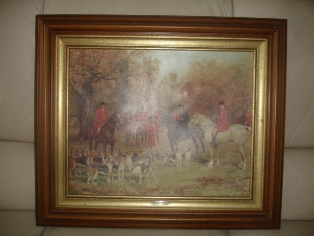 Schilderij van H. Hardy "De Ontmoeting" met mooie kader., Ophalen, Overige onderwerpen