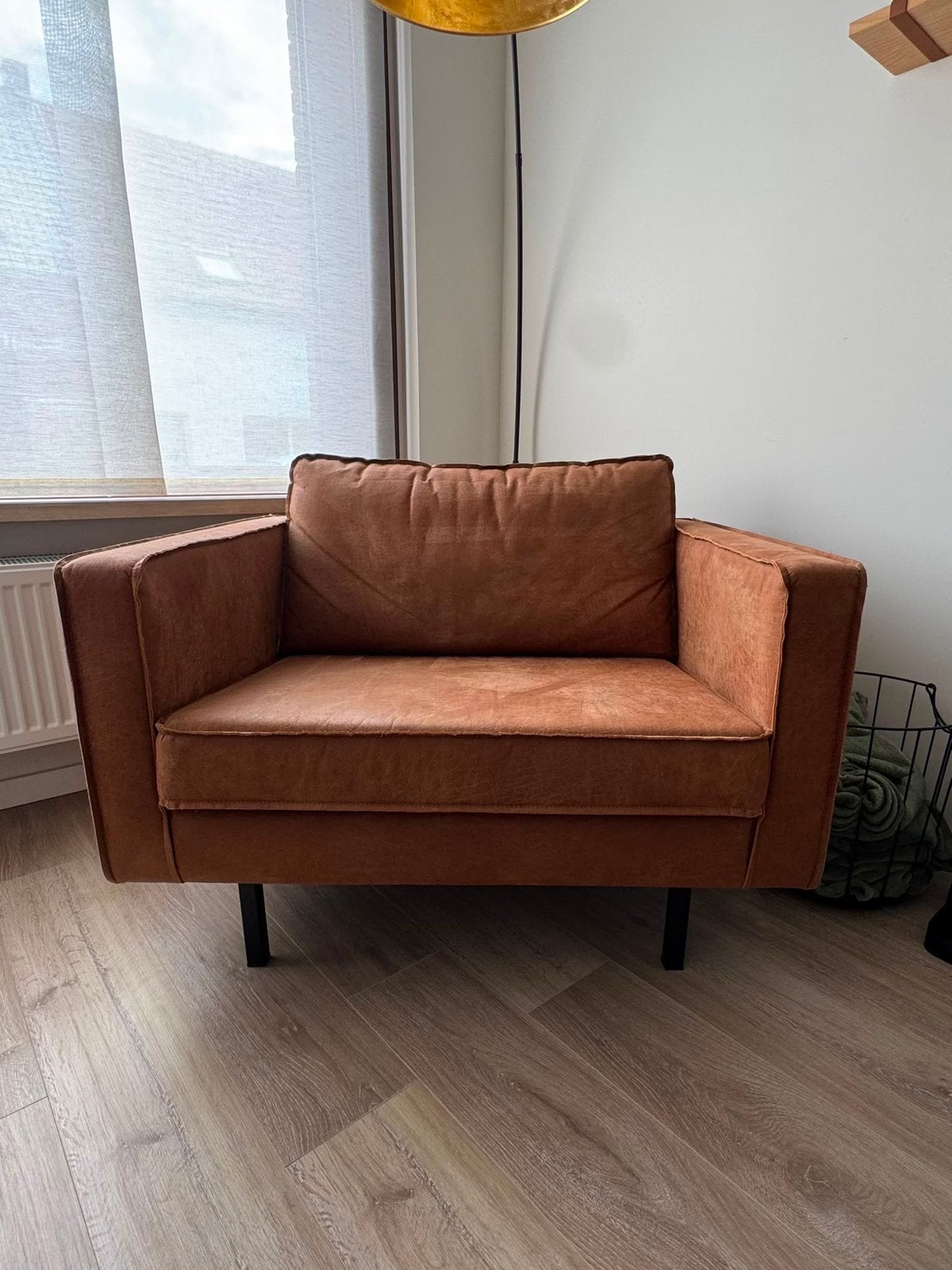 Design lederen zetel Gero, Huis en Inrichting, Ophalen, Eenpersoons, Leer, Zo goed als nieuw