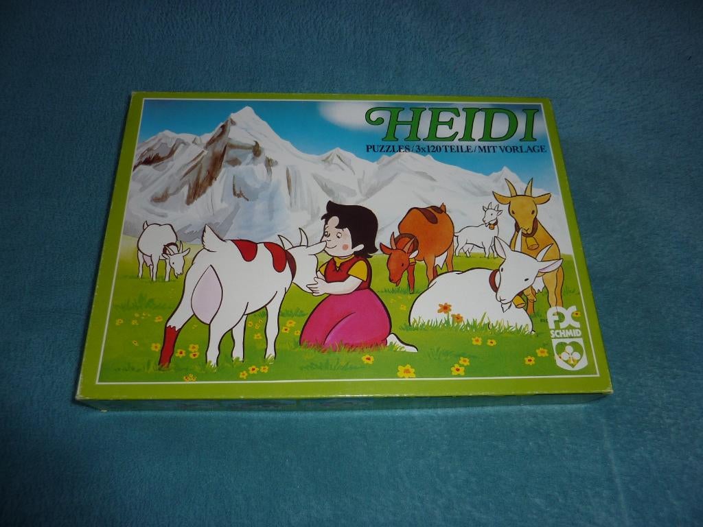 3 Puzzles Vintage "Heidi" (120 pièces/puzzle), Collections, Disney, Comme neuf, Autres types, Autres personnages, Enlèvement