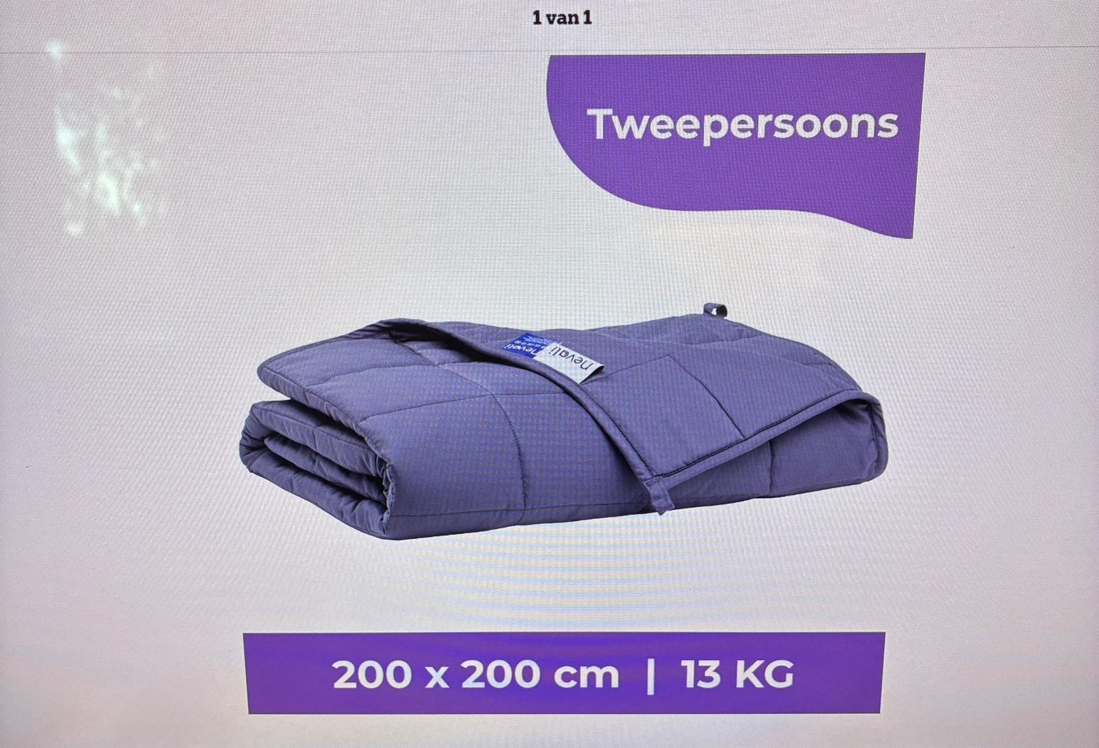 Verzwaringsdeken Nevali, Huis en Inrichting, Ophalen, Zo goed als nieuw, Tweepersoons