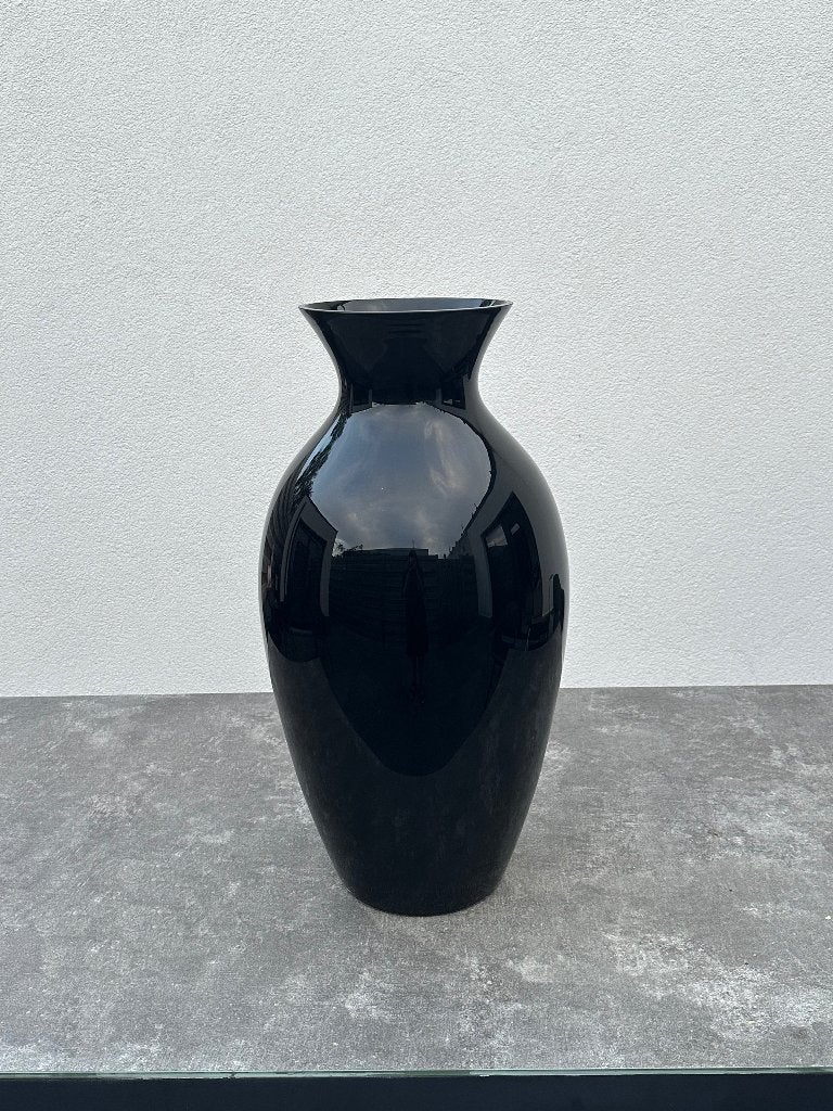 Decoratieve zwarte vaas - Flamant, Maison & Meubles, Accessoires pour la Maison | Vases, Enlèvement, Comme neuf, Noir, Verre