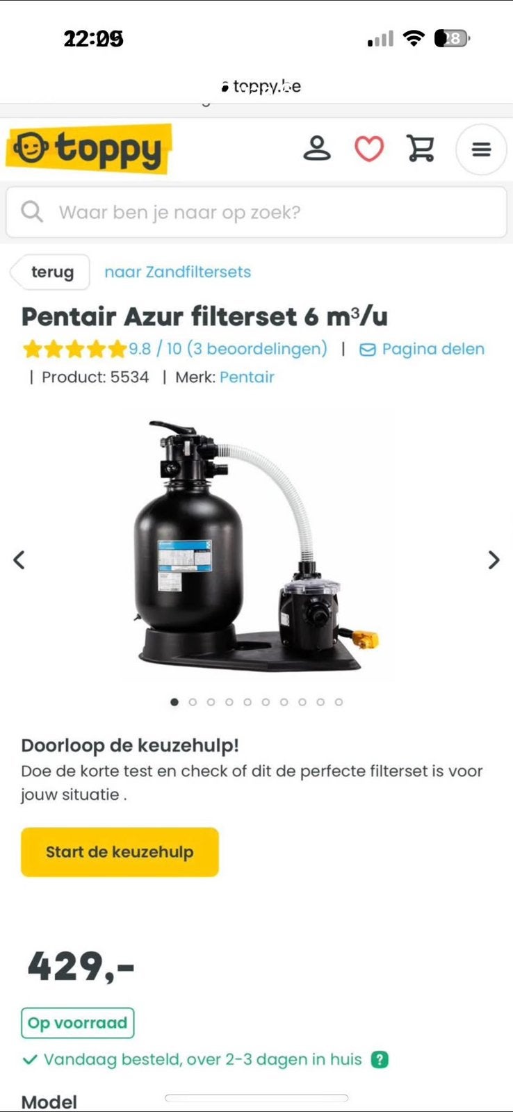 Azur filterset, Ophalen, Zo goed als nieuw, Filter