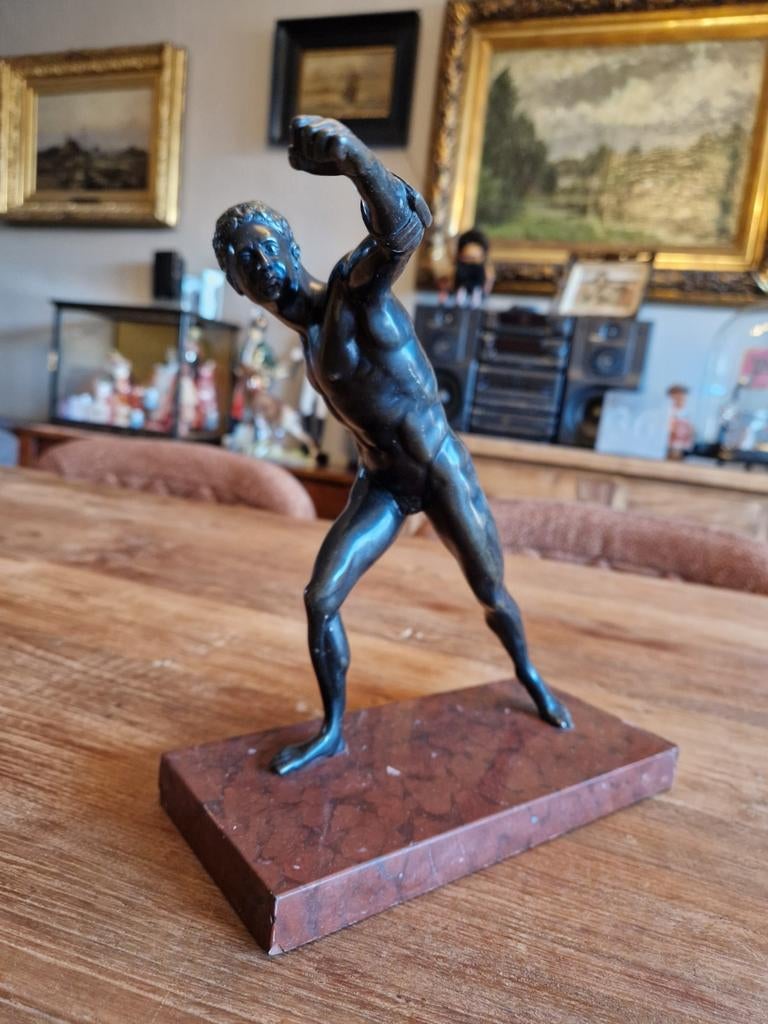 Bronzen beel Borghese Gladiator, Ophalen of Verzenden