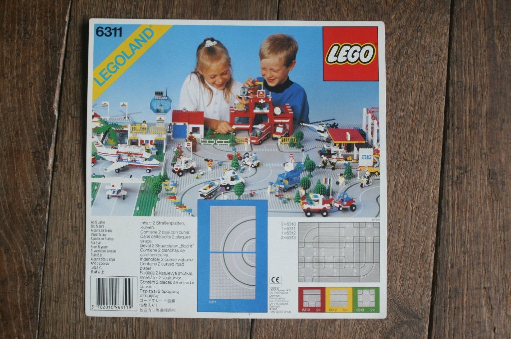 Lego 6311 Deux rues en carton d'origine (années 1980), Enlèvement ou Envoi, Lego, Plaque de base, Comme neuf