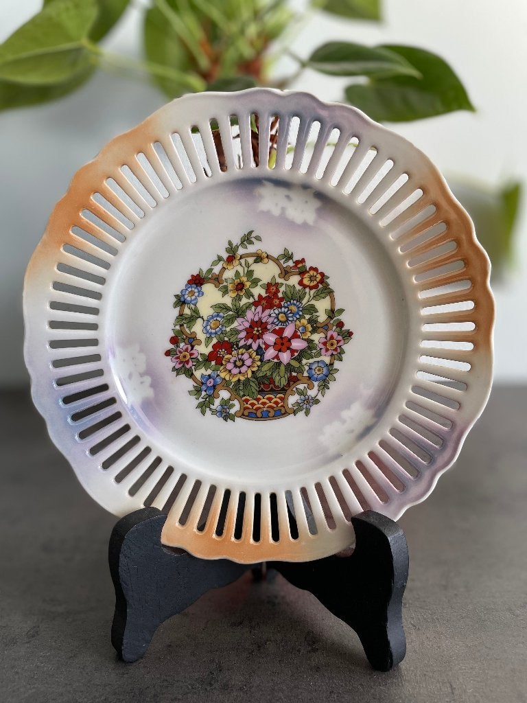 Assiette décorative perforée ancienne, Antiquités & Art, Enlèvement