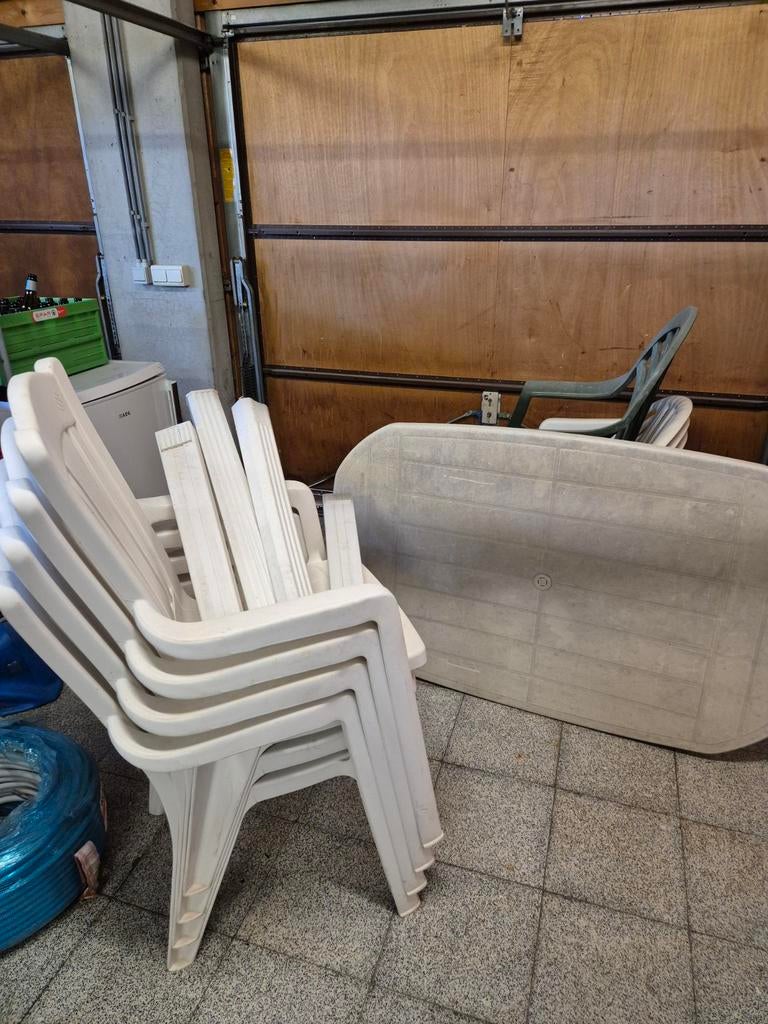 Plastic tuinstoelen en tafels, Tuin en Terras, Ophalen, Plastic