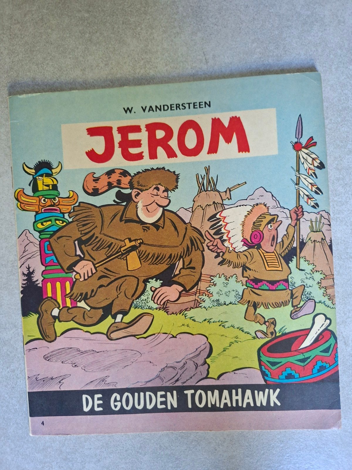 Jerom de gouden tomahawk eerste druk, Boeken, Stripverhalen, Gelezen, Willy Vandersteen, Eén stripboek, Ophalen of Verzenden