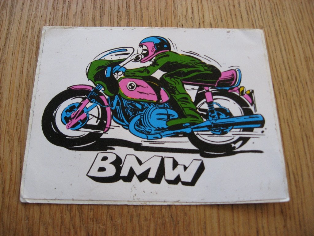 Vintage Sticker Moto BMW 12 x 9 cm, Ophalen of Verzenden, Nieuw, Auto of Motor