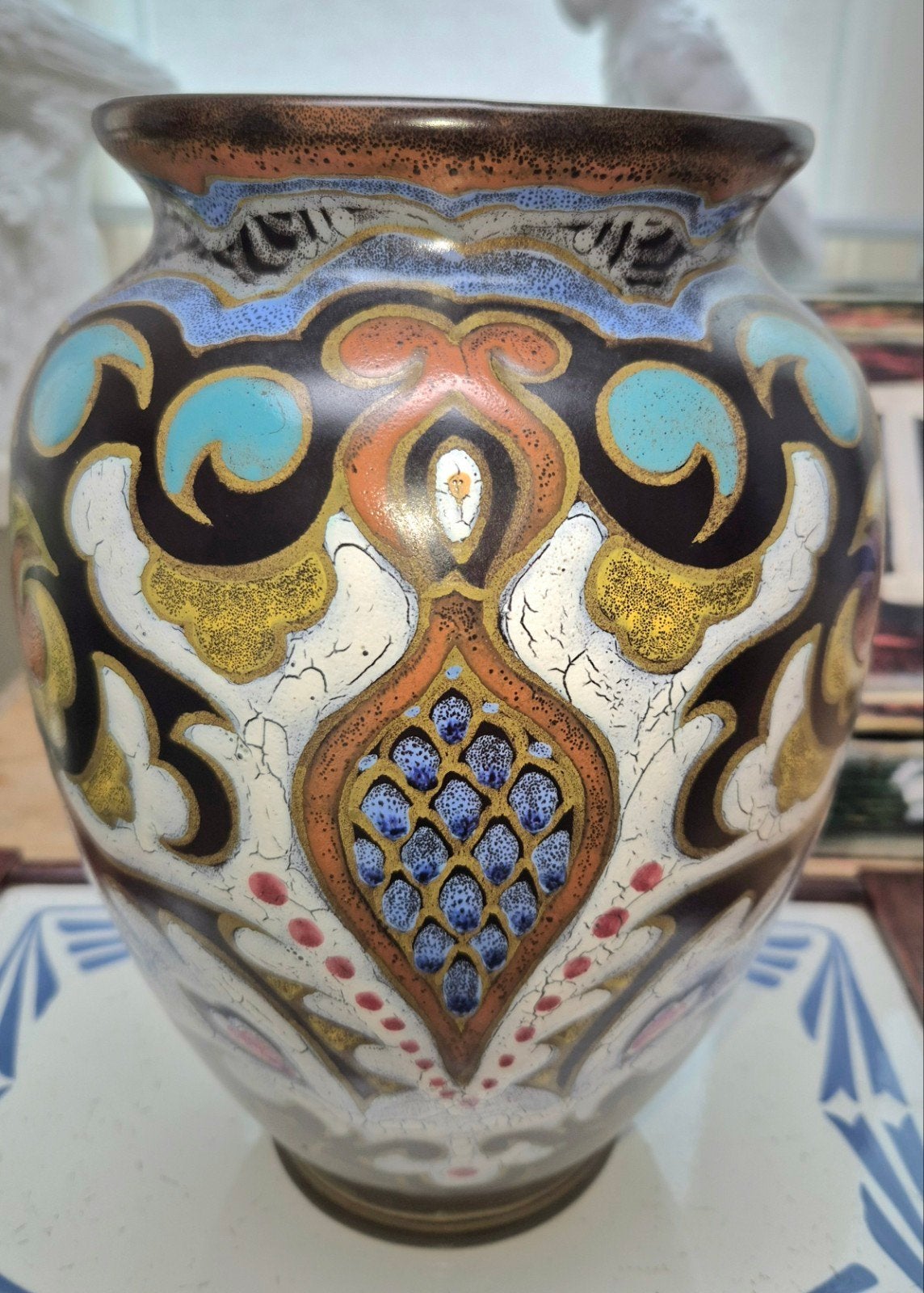 vaas Orient Royal Zuid Holland Gouda plateel, Antiek en Kunst, Ophalen of Verzenden
