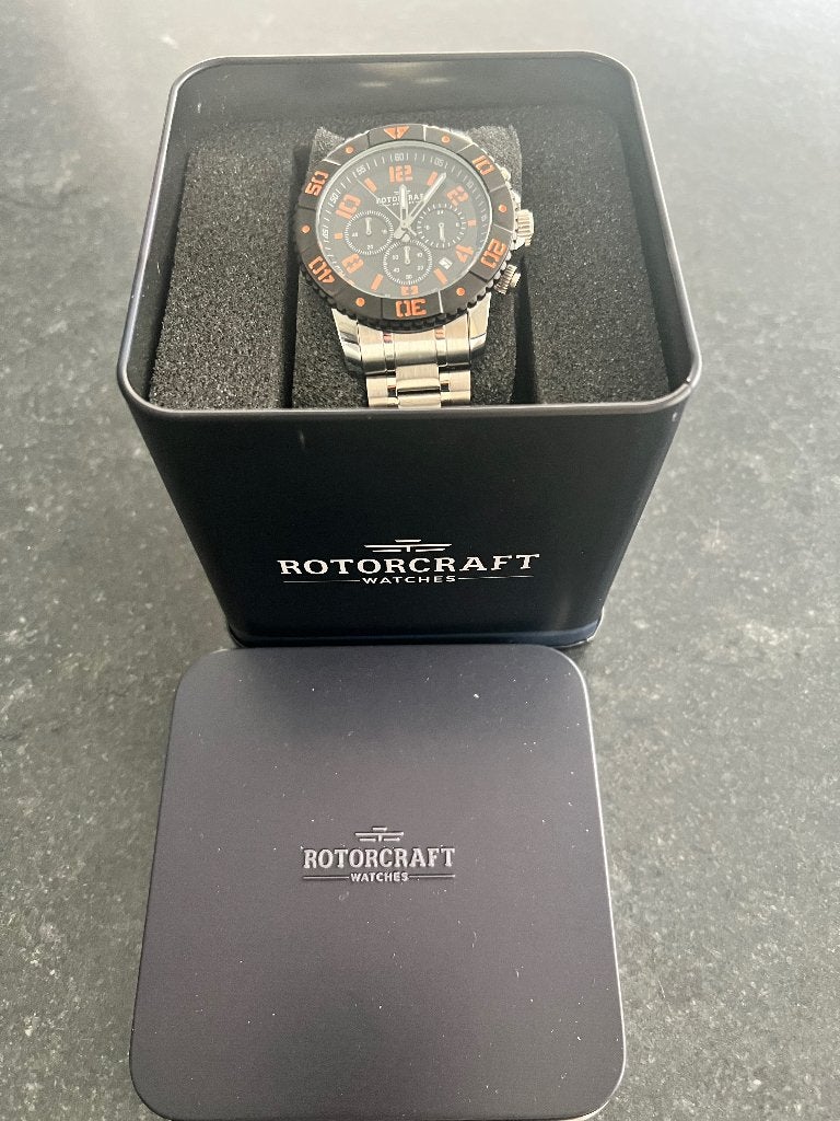Herenhorloge rotorcraft, Handtassen en Accessoires, Horloges | Heren, Staal, Staal, Polshorloge, Zo goed als nieuw