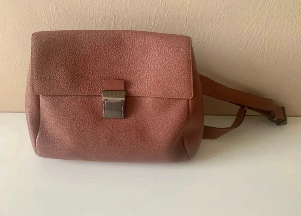Bruine vintage schoudertas van Delvaux: Deux, Handtassen en Accessoires, Ophalen of Verzenden, Gebruikt, Bruin, Schoudertasje