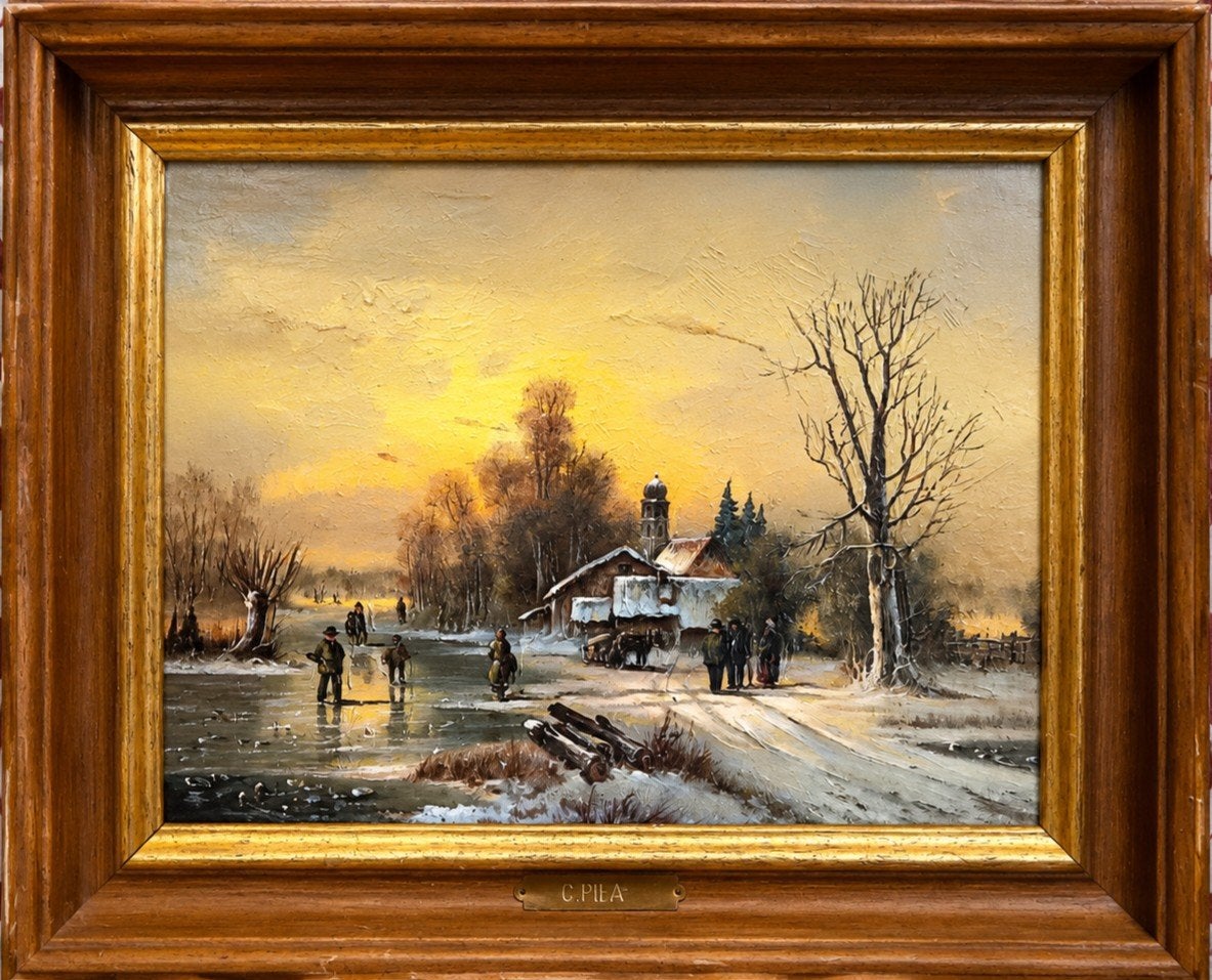 C.Pila, Antiek en Kunst, Kunst | Schilderijen | Klassiek, Ophalen of Verzenden, Gesigneerd