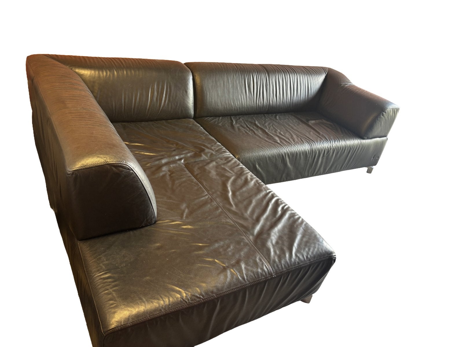 LEOLUX FAYA LOBI hoekbank+lounge, Ophalen, Minder dan 75 cm, Hoekbank, Leer