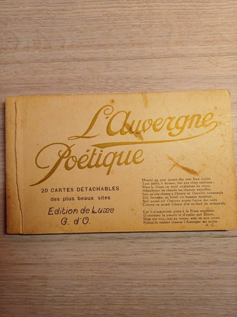 Compleet notitieboek 20 oude ansichtkaarten - L'Auvergne, Verzamelen, Postkaarten | Buitenland, Verzenden, 1920 tot 1940, Ongelopen