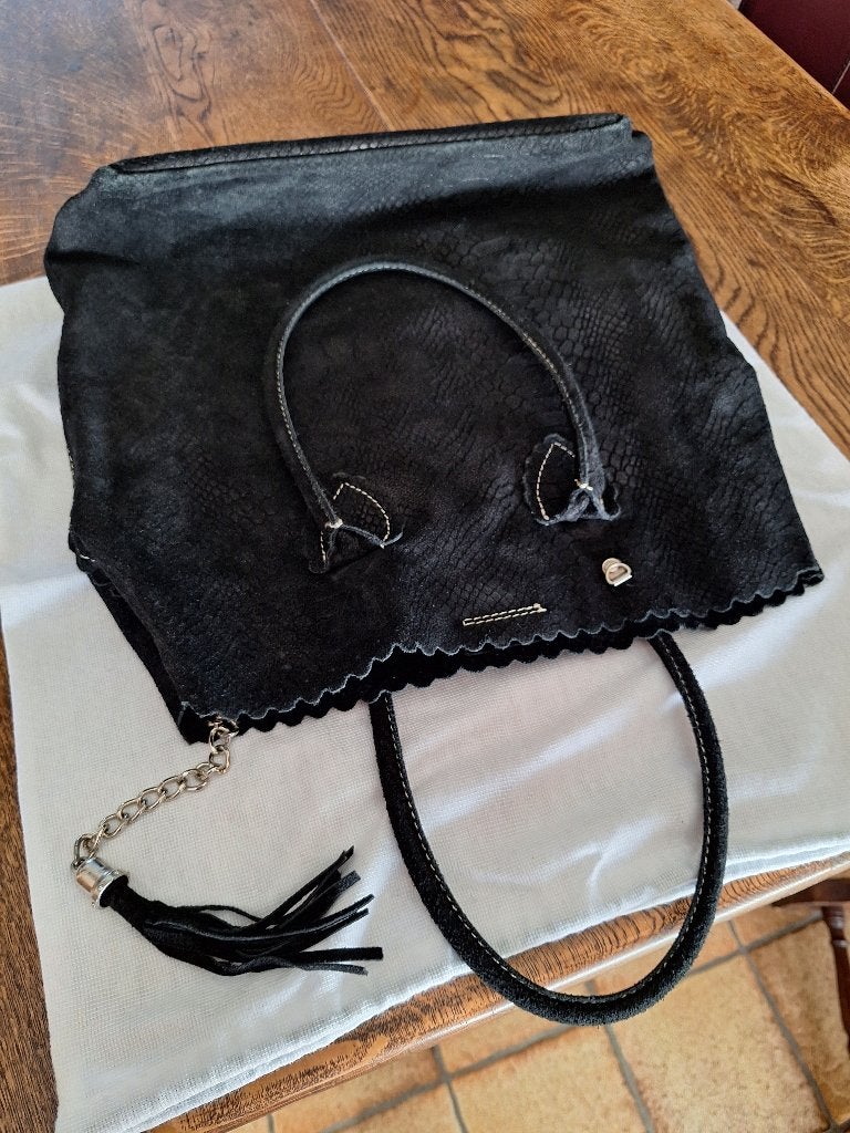 Lederen tas dames, Ophalen of Verzenden, Zo goed als nieuw, Zwart, Handtas