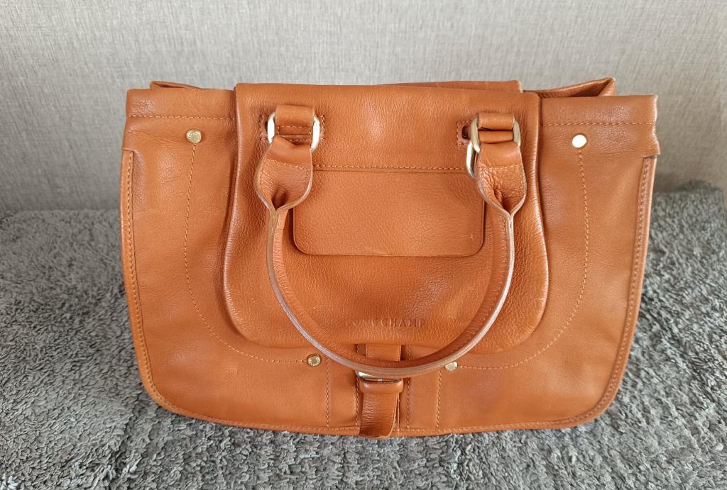 Sac Longchamp Balzane Camel, Enlèvement ou Envoi, Comme neuf, Brun, Sac à main
