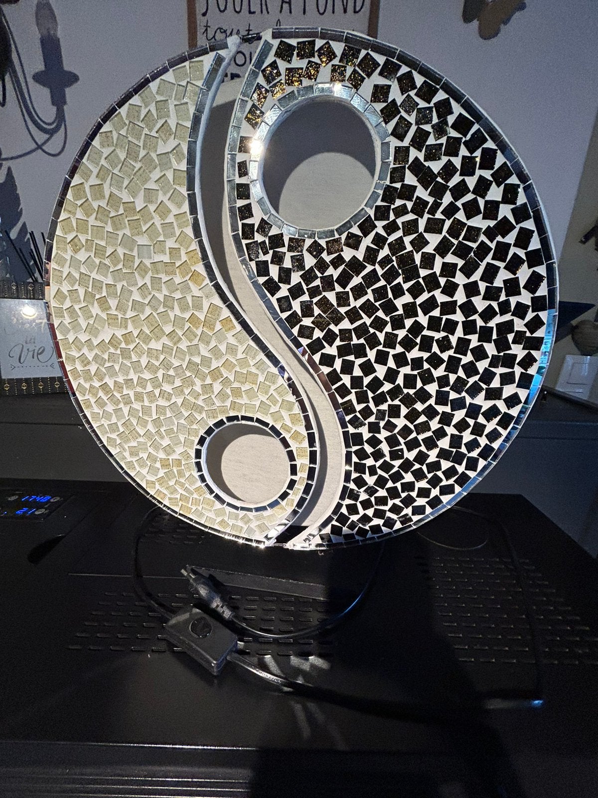 Lampe yin&yang, Maison & Meubles, Enlèvement, Comme neuf